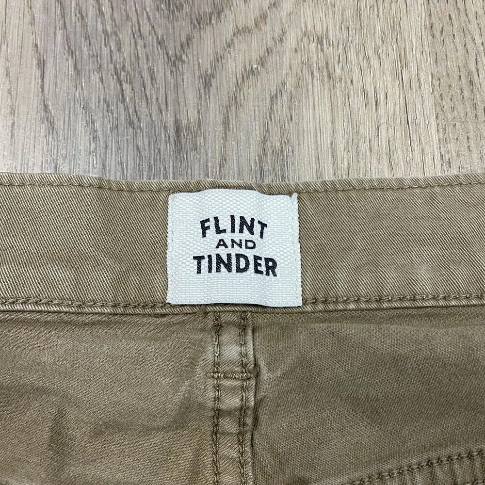 Flint and Tinder Pants Mens Khaki Slim Fit Stretch 5-Pocket Chino Twill Casual